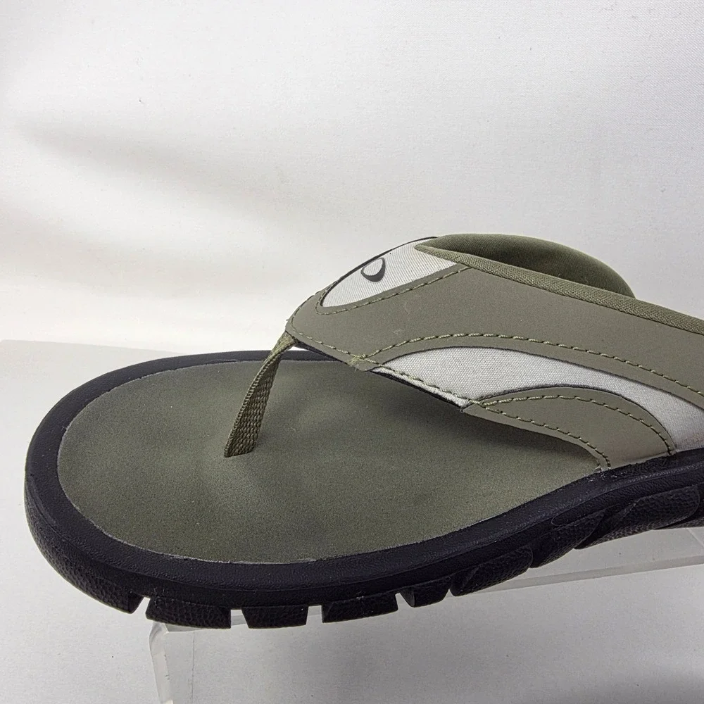 Oakley Operative 2.0 Sandals Mens 9 Flip Flops Olive Green Gray FOF100418 EX